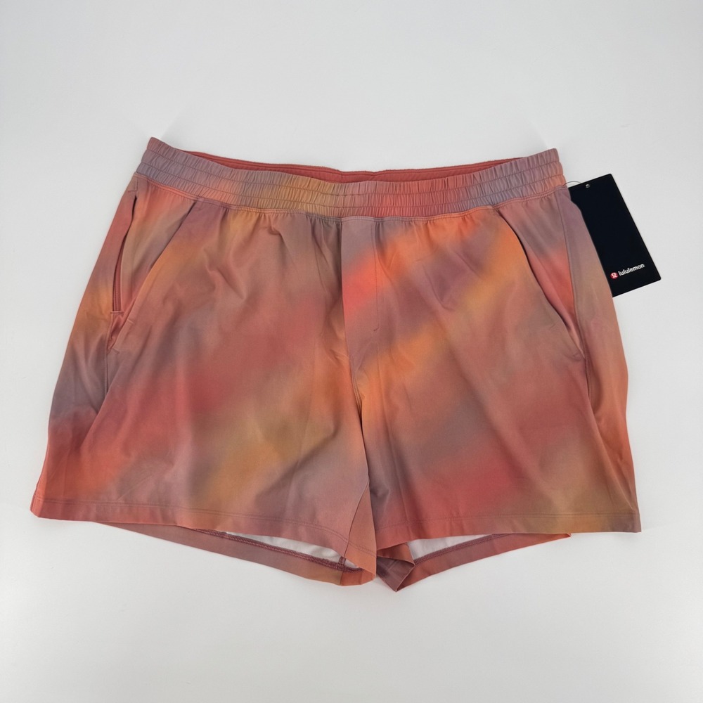 Lululemon Pace Breaker Short 5 LL XXL Chroma Diffuse Multi Lined LM7B85S Men New